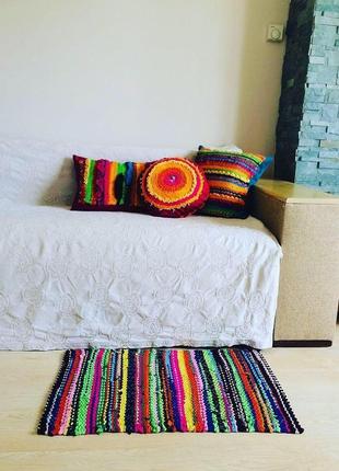 Разноцветный тканый коврик дорожка 48*78 см2 фото