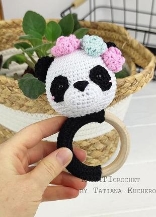 Іграшка брязкальце панда.5 фото