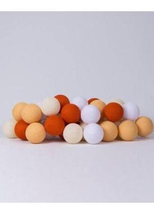 Гірлянда з ниткових кульок для декору та освітлення 20 шт 3,7 м orange4 фото