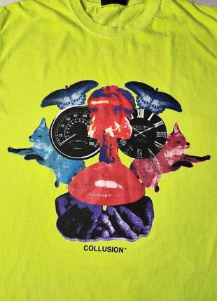 Collusion made in 896 яркая лимонная футболка с оригинальным принтом7 фото