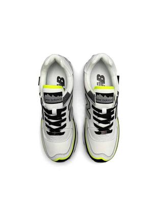 Мужские кроссовки new balance 574 tp2 white yellow neon2 фото