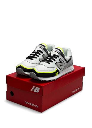 Мужские кроссовки new balance 574 tp2 white yellow neon9 фото