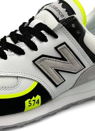 Мужские кроссовки new balance 574 tp2 white yellow neon7 фото