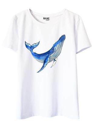 Біла футболка з китом1 фото