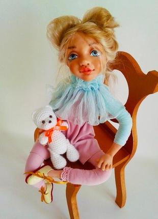 Сувенирная кукла. интерьерная кукла. кукла с голубыми глазами.6 фото