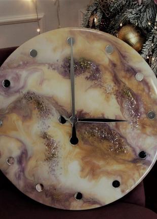 Дизайнерские настенные часы из эпоксидной смолы resin art