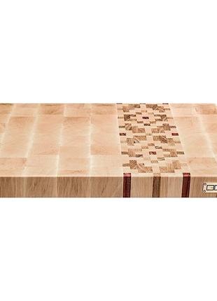 Торцевая разделочная доска cubo maple ornament (клен,дуб,падук) 40x29x4см3 фото