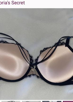 Новий.бюст пуш-ап бренду victoria’s secret 32dd very sexy push-up bra black beige оригінал3 фото