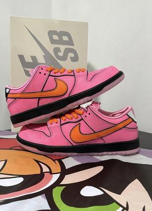 Кроссовки the powerpuff girls nike sb dunk low pro qs blossom найки данки розовые4 фото