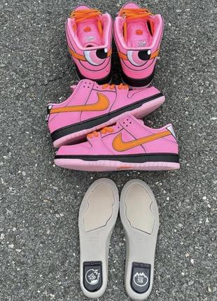 Кроссовки the powerpuff girls nike sb dunk low pro qs blossom найки данки розовые10 фото