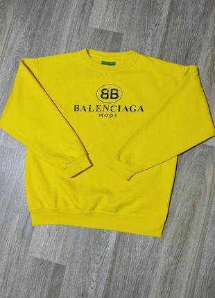Мужской жёлтый свитшот / balenciaga / кофта / свитер / мужская одежда / чоловічий одяг /1 фото
