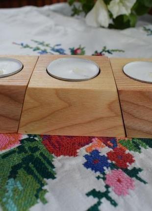 Сет із трьох підсвічників на 3 чайні свічки.6 фото