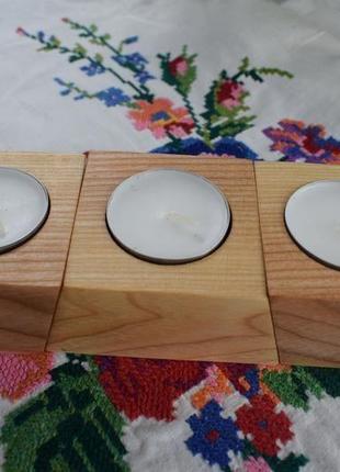 Сет із трьох підсвічників на 3 чайні свічки.5 фото