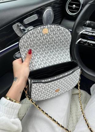 Сумка жіноча в стилі michael kors black /white7 фото