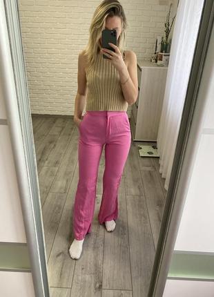 Рожеві літні штани h&m