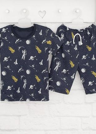Пижама летняя для мальчиков/ подростков, футболка + шорты, 104-156