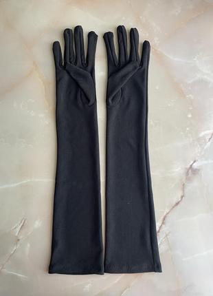 Длинные/высокие черные винтажные элегантные вечерние выше локтя спандекс/стрейч перчатки, сексуальные под платье/фотосессию/образ/косплей/корпоратив 🖤