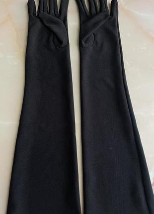 Длинные/высокие черные винтажные элегантные вечерние выше локтя спандекс/стрейч перчатки, сексуальные под платье/фотосессию/образ/косплей/корпоратив 🖤3 фото
