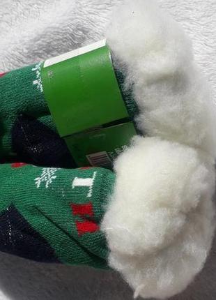 Термошкарпетки дитячі антиковзкі. вік 1-2 роки. довжина 12-14 см. зелений5 фото