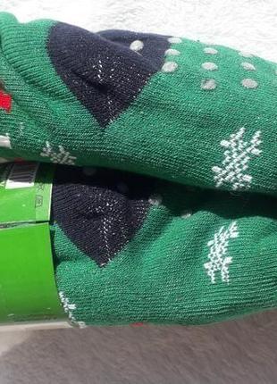 Термошкарпетки дитячі антиковзкі. вік 1-2 роки. довжина 12-14 см. зелений3 фото