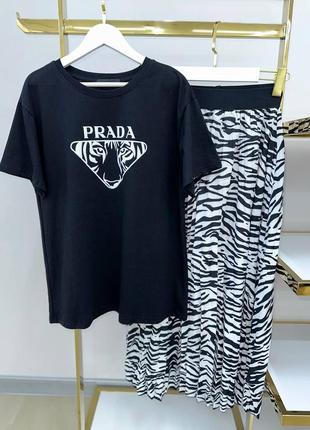 Костюм с юбкой в стиле prada1 фото