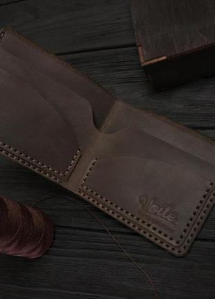 Мужской кожаный бумажник voile vl-mw2-brn коричневый3 фото