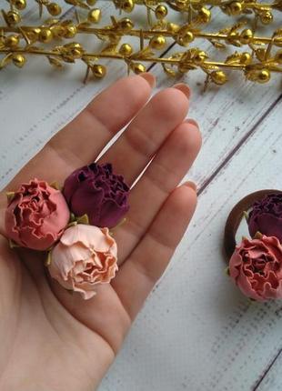 Пара резинок "бутончики" из фоамирана, бутоны роз на резинке, цветы на резинке, цветы для волос1 фото