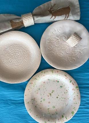 Керамические тарелки фактурные2 фото
