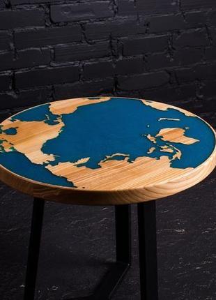 Журнальний стіл з епоксидною смолою "earth"4 фото