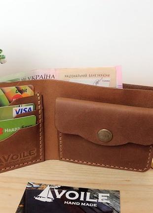 Чоловічий шкіряний гаманець voile vl-cw1-lbrn-tbc світло-коричневий4 фото