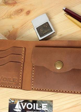 Чоловічий шкіряний гаманець voile vl-cw1-lbrn-tbc світло-коричневий1 фото