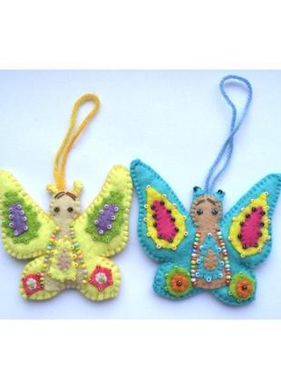 Підвісна іграшка метелик для новогоднй ялинки коляски4 фото