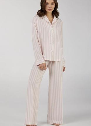 Женская пижама в полоску / брюки + рубашка