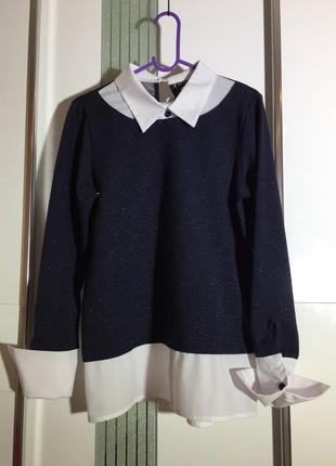 Блузка-обманка- пуловер  для девочки  размер  152 новая