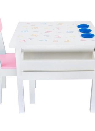 Комплект столик и стульчик в детскую, деревянный2 фото