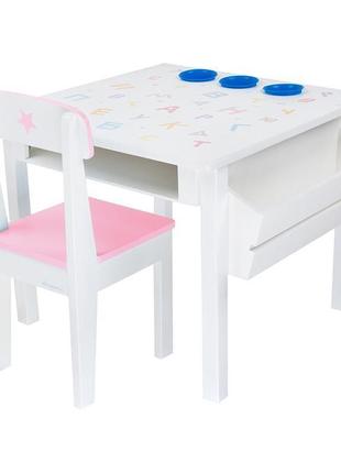 Комплект столик і 2 стільці в дитячу, дерев'яний2 фото