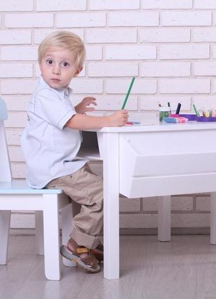 Детский стол и 2 стульчика, деревянный (woodasfun)6 фото