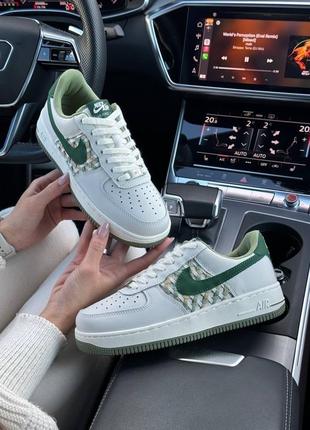 Женские кроссовки в стиле nike air force 1 найк форсы / демисезонные / весенние, летние, осенние / обувь / кожа / серые, зеленые, белые, голубые2 фото