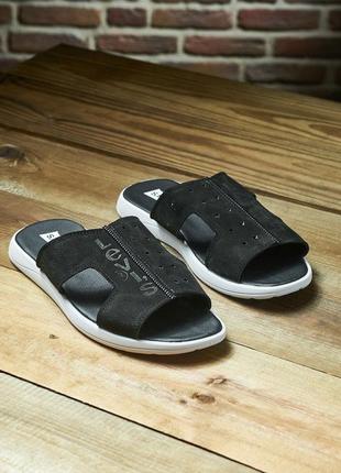 Шльопанці сланці чоловічі з натуральний нубук, мужские кожаные шлепанцы шлепки