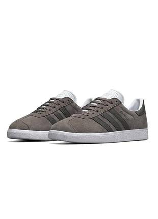 Мужские кроссовки adidas originals gazelle gray1 фото