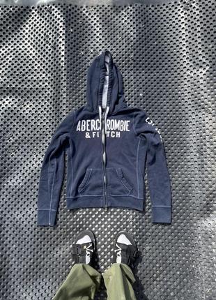 Vintage abercrombie fitch destroyed zip hoodie жіноча кофта худі на замку розмір м