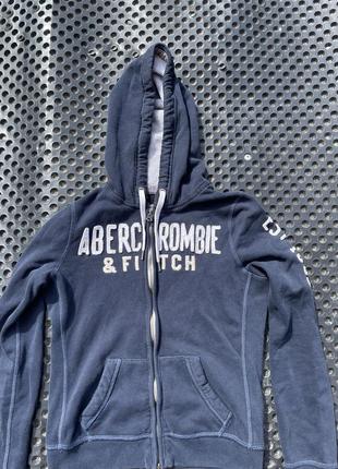 Vintage abercrombie fitch destroyed zip hoodie жіноча кофта худі на замку розмір м2 фото