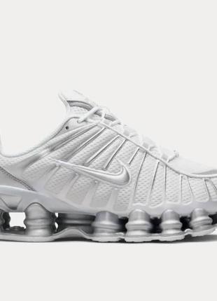 Кроссовки nike shox tl white silver 2023 ar3566-100