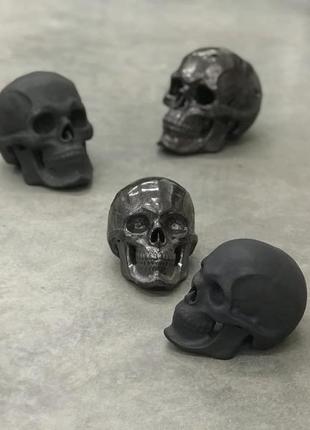 Керамическая статуэтка череп малый черный матовый2 фото