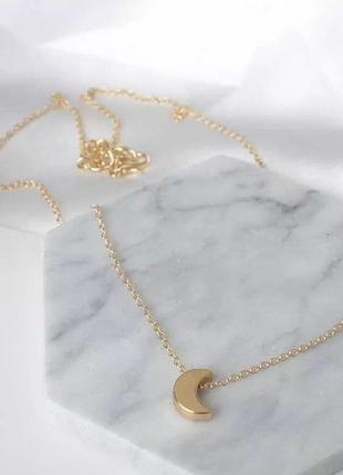 Цепочка с кулоном полумесяц, ожерелье подвеска луна золото чокер тренд минимализм8 фото