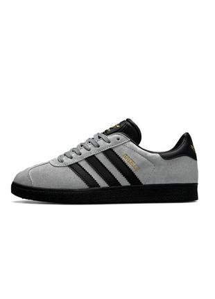 Мужские кроссовки adidas originals gazelle gray black5 фото