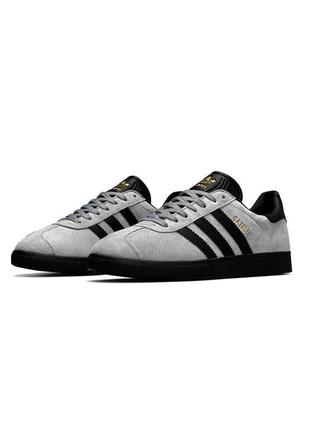 Чоловічі кросівки adidas originals gazelle gray black1 фото