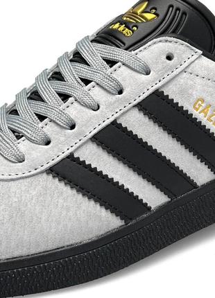 Мужские кроссовки adidas originals gazelle gray black7 фото