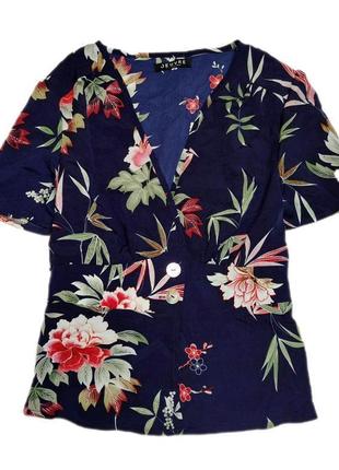 Брендова блуза jeuvre принт квіти етикетка1 фото