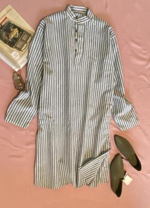 Туника платье в полоску свободного кроя